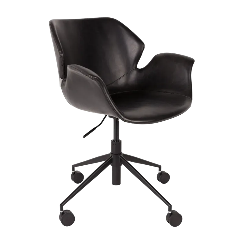 Chaise de bureau réglable en cuir noir 77,5cm Nikki - Zuiver