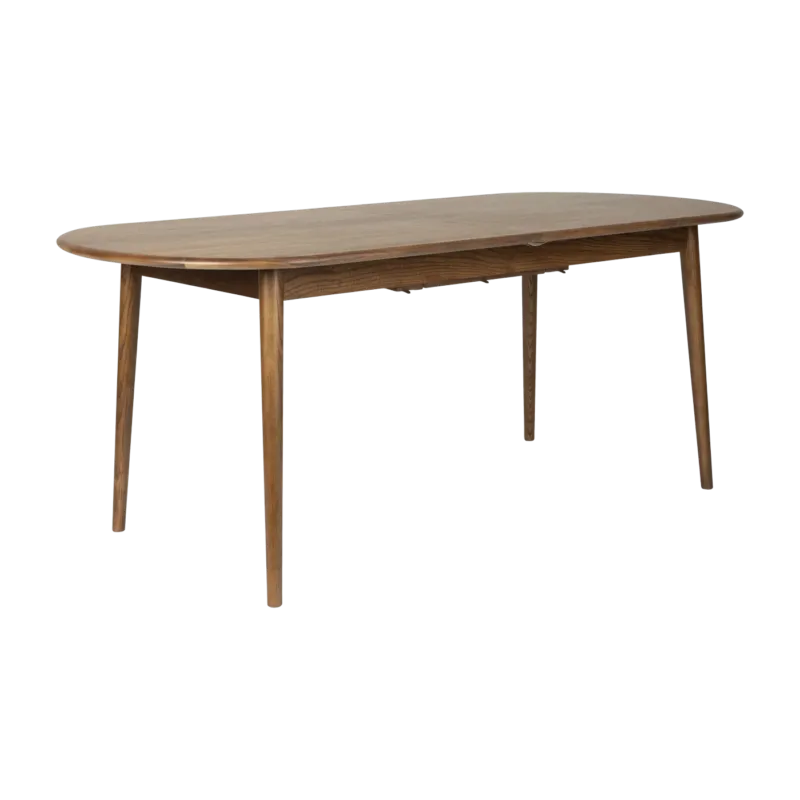 Table à manger ovale avec rallonge en noyer naturel 180/240x90cm Twist - Zuiver