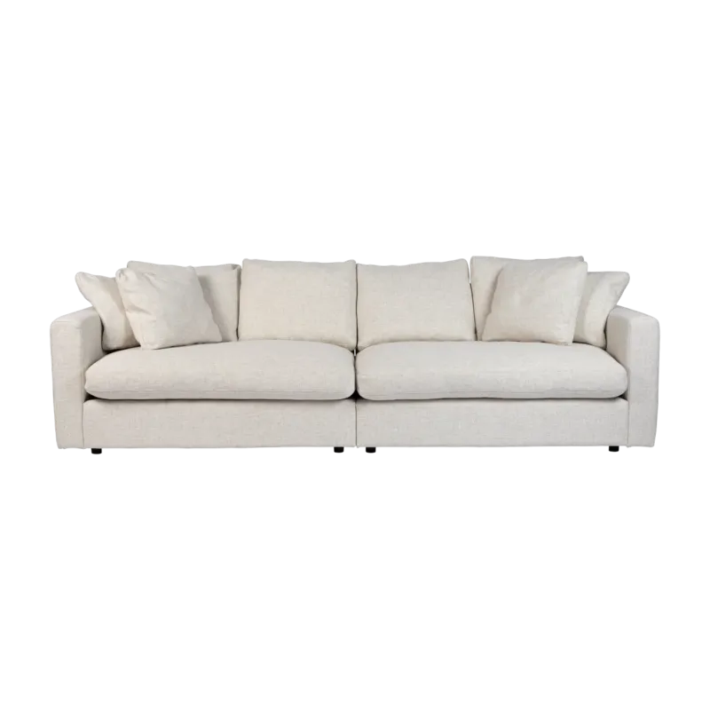 Canapé 3 places en polyester et mélange de lin cream 266cm Sense - Zuiver
