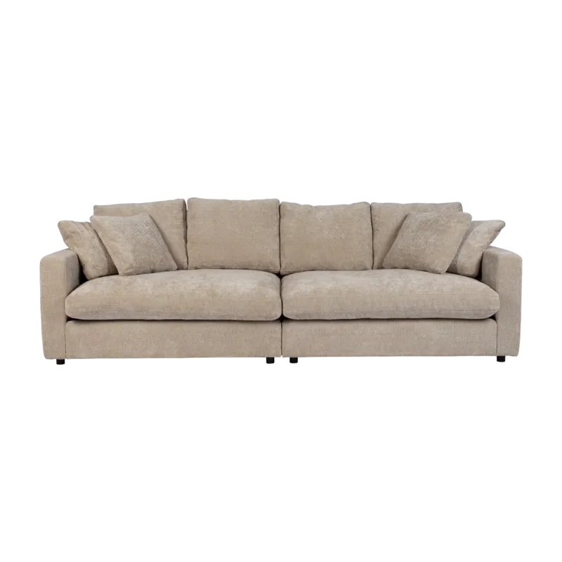 Canapé 3 places en polyester et mélange de lin nature soft 266cm Sense - Zuiver