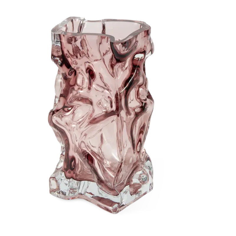 Vase en verre recyclé rose 16x15x29cm Ice - Pols Potten