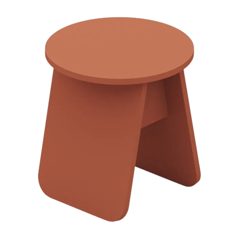 Table d'appoint ronde en bois de chêne terracotta 40x43cm Momoko - EMKO