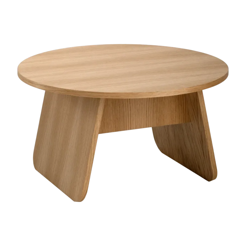 Table basse ronde en bois de chêne huilé 71x38cm Momoko - EMKO