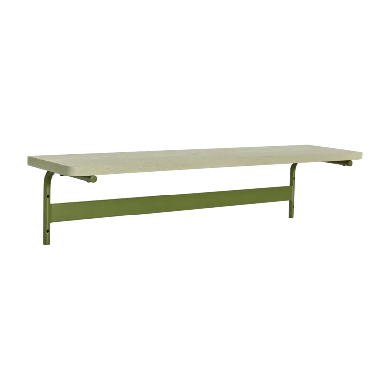Tablette en bois vert, gris 80x21xh19cm Koi - Hübsch