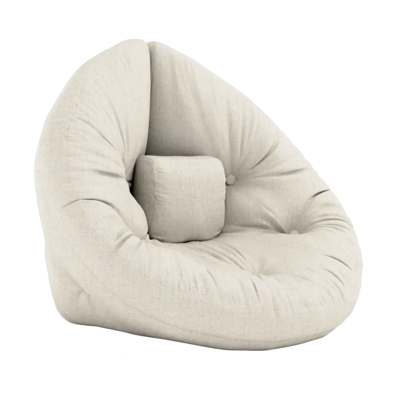 Pouf fauteuil en coton et lin 75x80x60cm Mini Nido - Karup Design