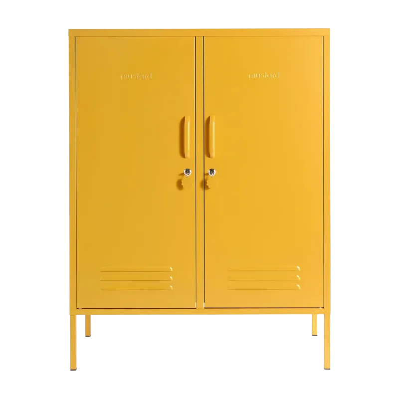 Casier en acier jaune moutarde 85x40x111cm The Midi - Mustard Made
