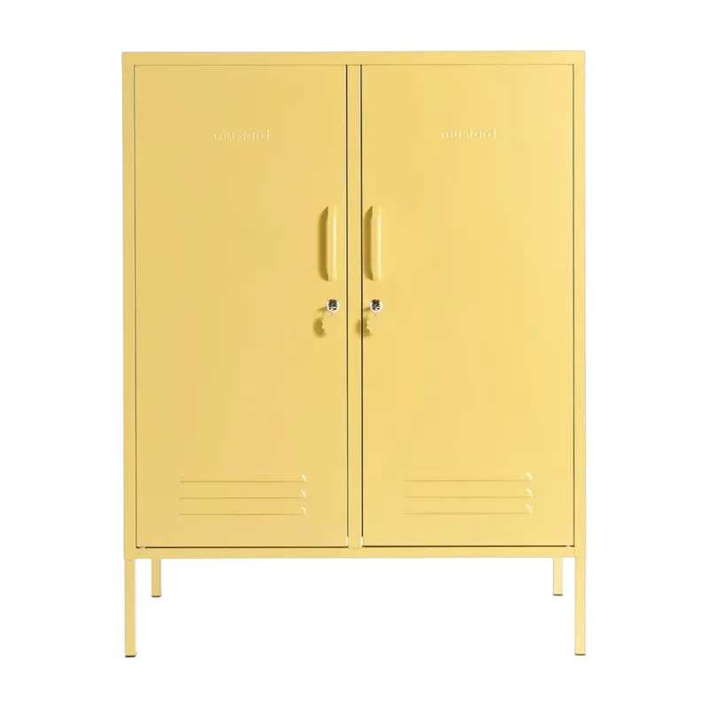 Casier en acier jaune beurre 85x40x111cm The Midi - Mustard Made