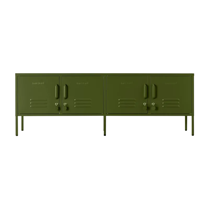 Meuble tv en acier vert olive 162x40x57cm The Standard - Mustard Made