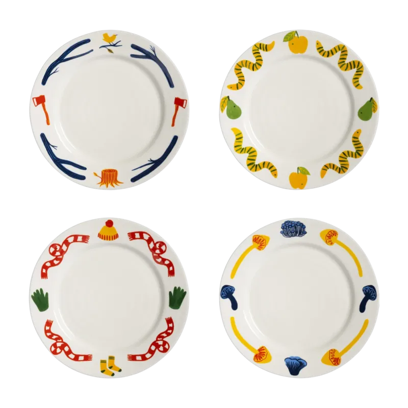 4 assiettes en porcelaine 22cm Haines - &Klevering