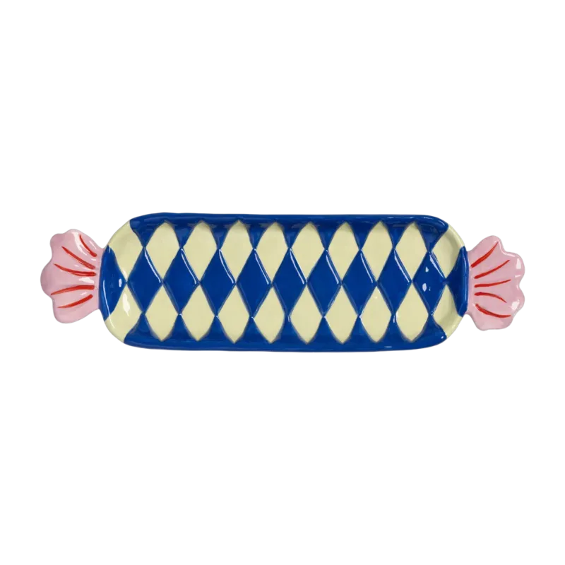 Plateau bonbon en dolomite bleu 33,5cm Goody - &Klevering
