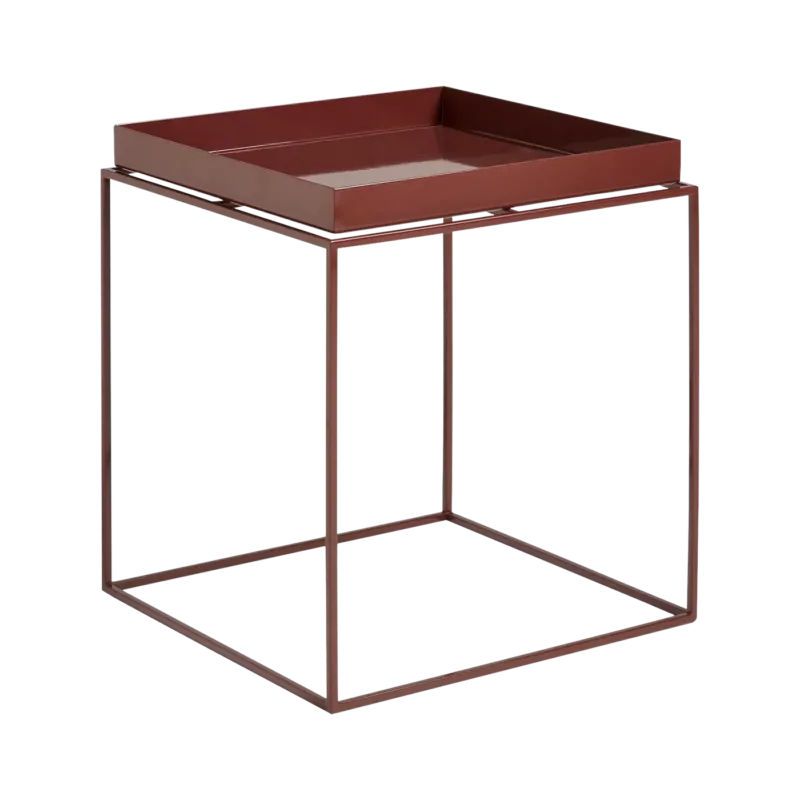 Table basse carrée en métal chocolat 40 x 40 x 44 cm Tray - HAY