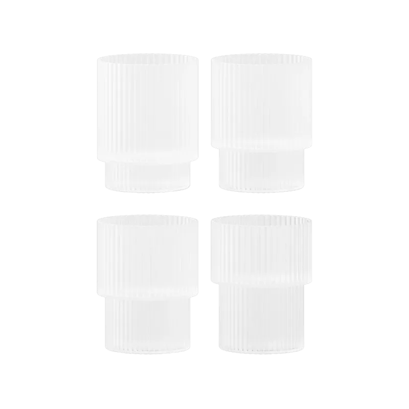 4 Verres à eau givrés Ripple - Ferm Living