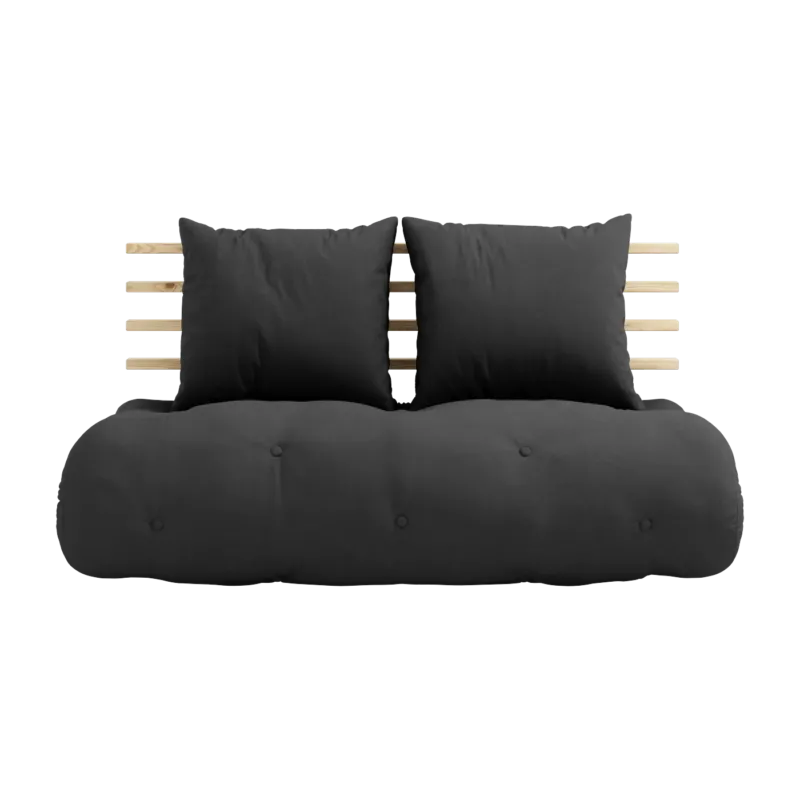 Chauffeuse convertible 2 places en coton gris foncé 140x95cm Shin Sano - Karup Design