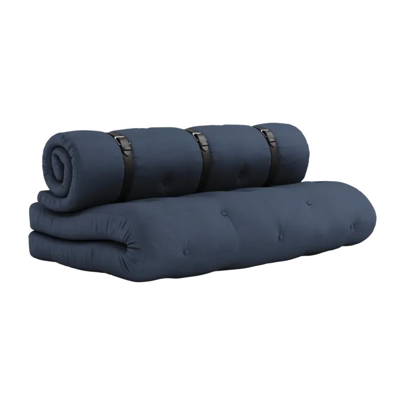 Futon canapé convertible en coton navy 140x95x60cm Buckle-up - Karup Design