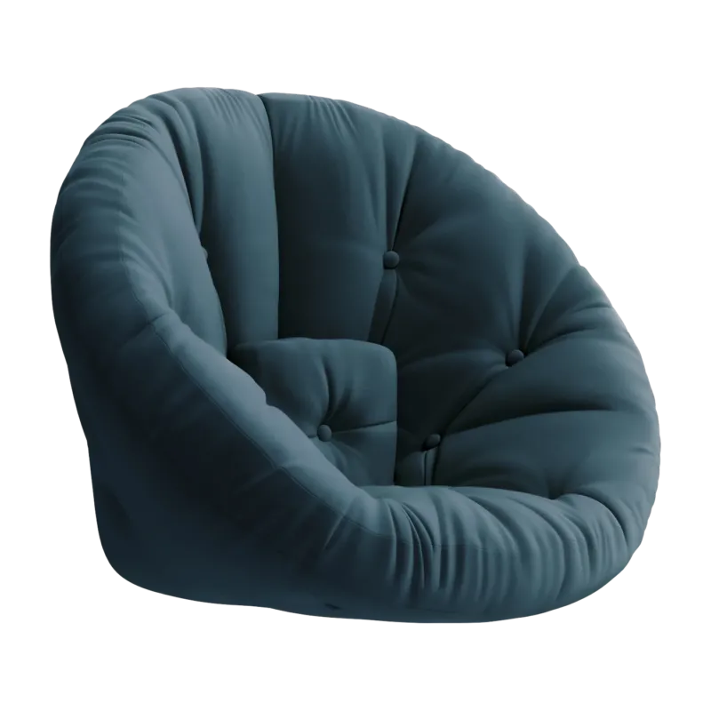 Fauteuil en coton bleu pétrole 85x95x70cm Nido - Karup Design