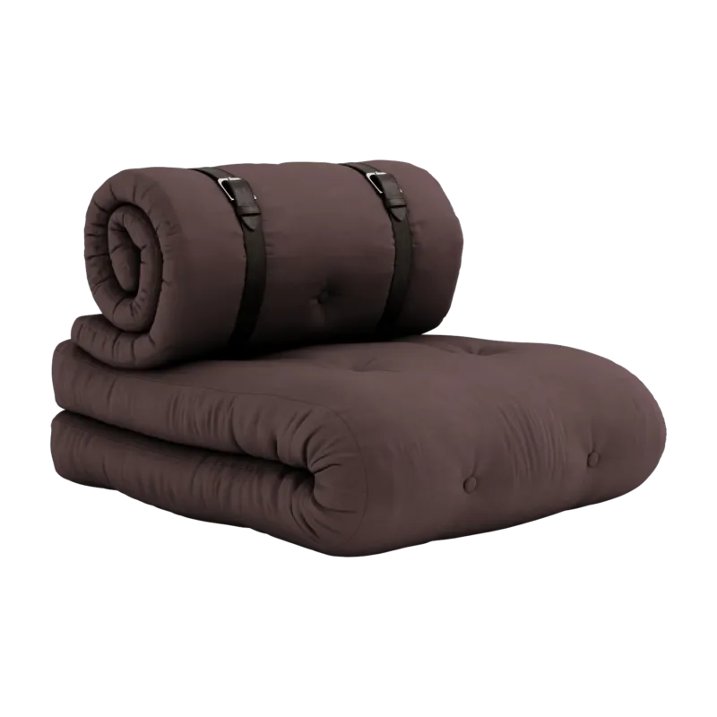 Fauteuil convertible en lit de jour en coton marron 95x70x60cm Buckle-up - Karup Design