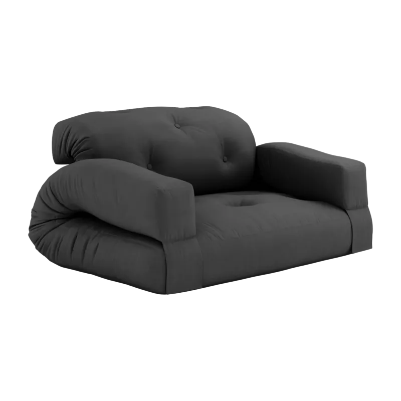 Canapé convertible en coton gris foncé 140x122x70cm Hippo - Karup Design