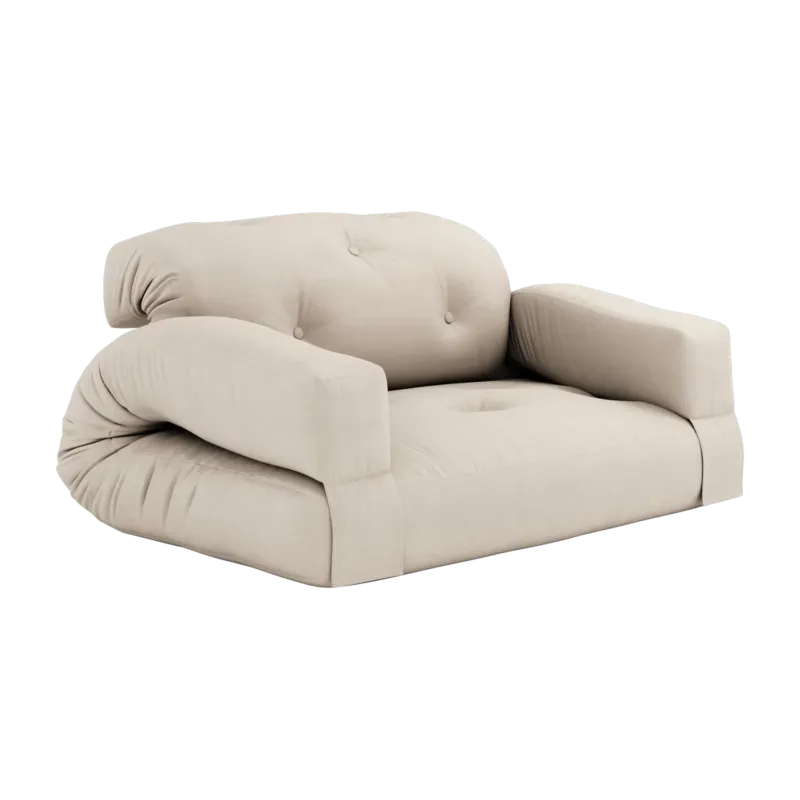 Canapé convertible en coton beige 140x122x70cm Hippo - Karup Design