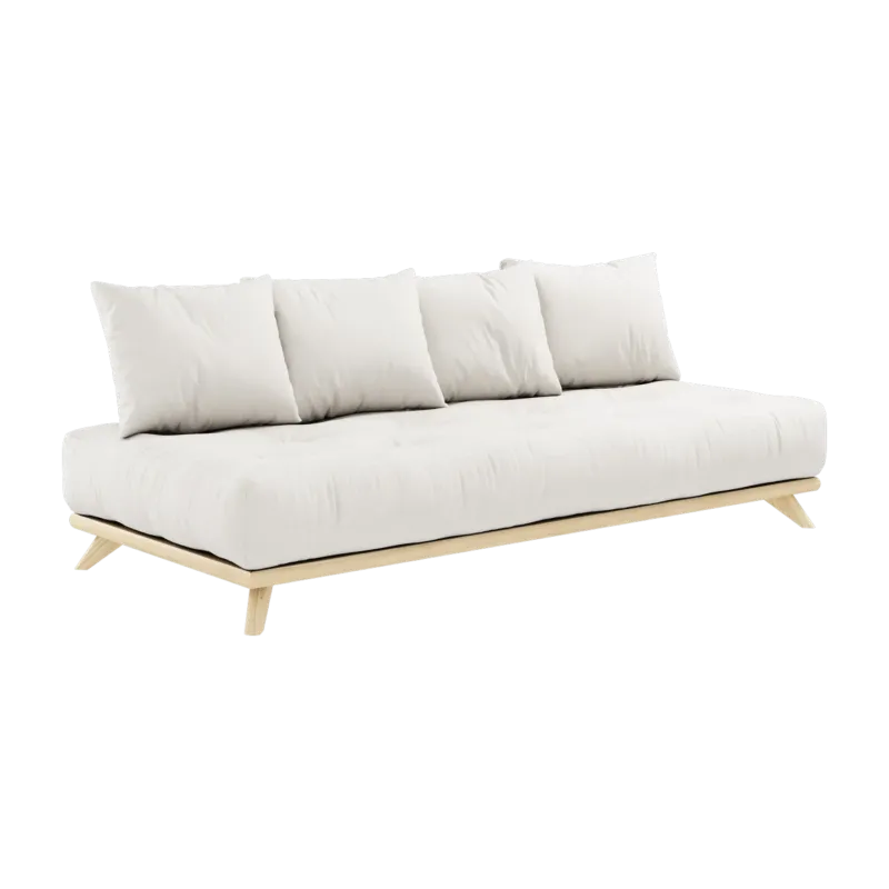 Canapé 2 places en pin et matelas coton natural 200x90cm Senza - Karup Design