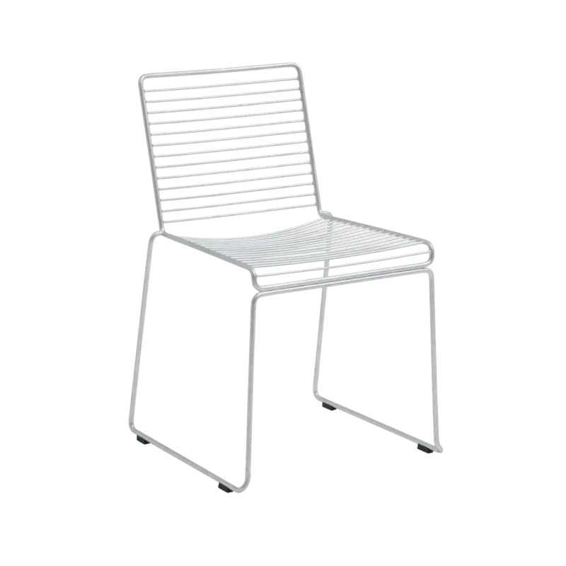 Chaise repas de jardin en acier galvanisé chrome Hee - Hay