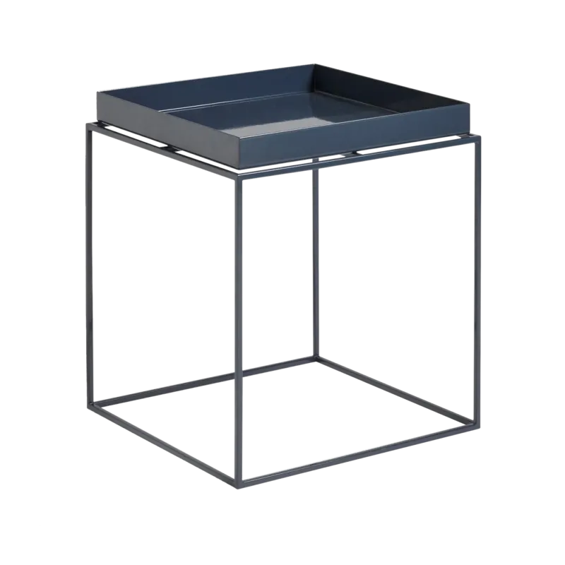 Table basse carrée en métal bleu profond 40 x 40 x 44 cm Tray - HAY