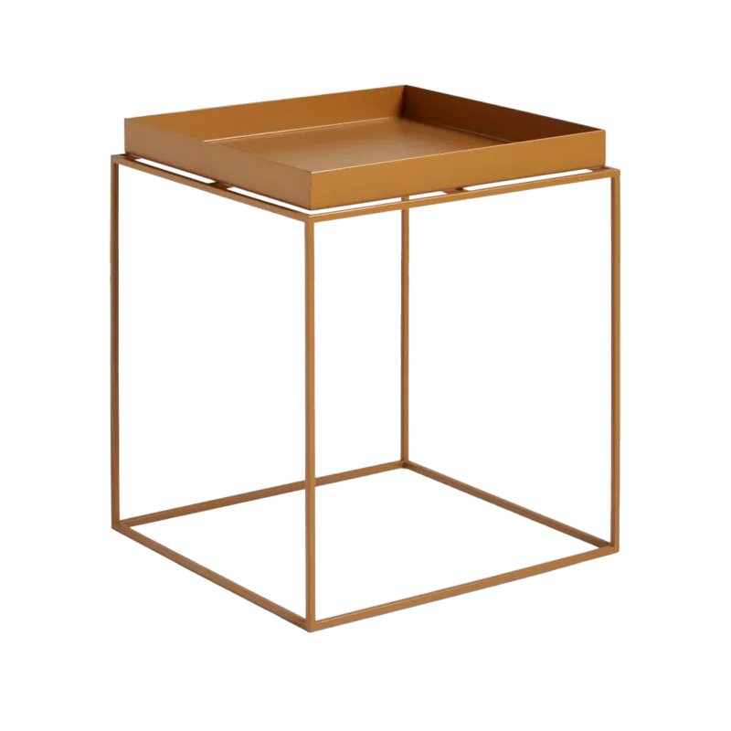 Table basse carrée en métal caramel 40 x 40 x 44 cm Tray - HAY