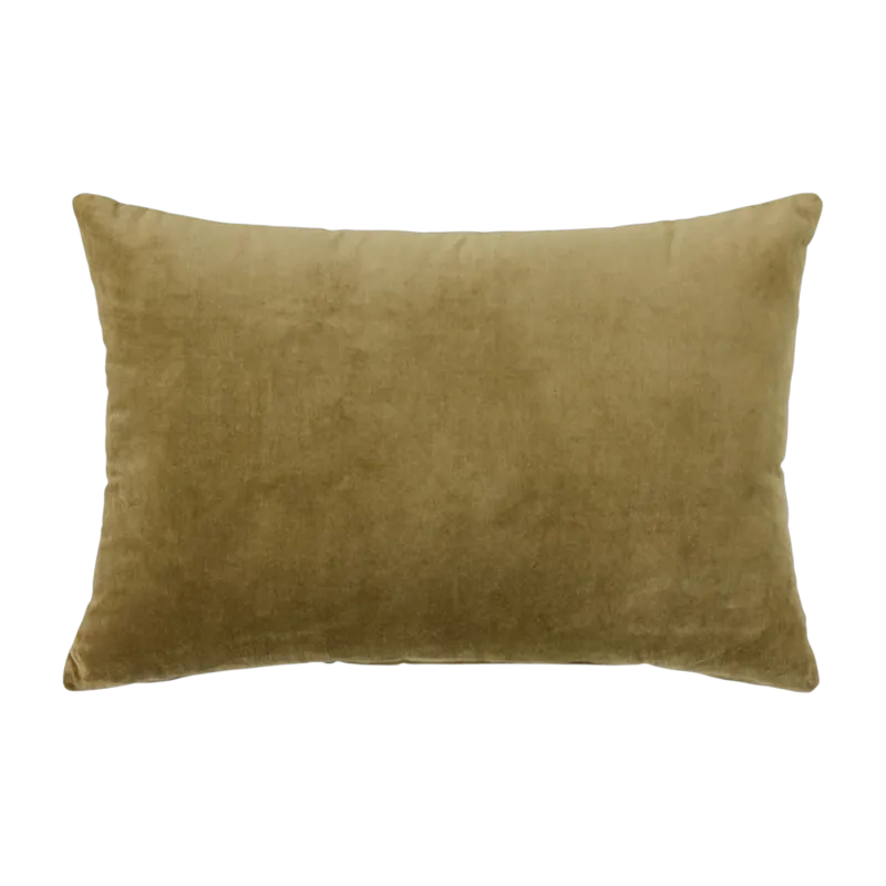 Coussin en velours vert armée (60X40cm) - HKLIVING
