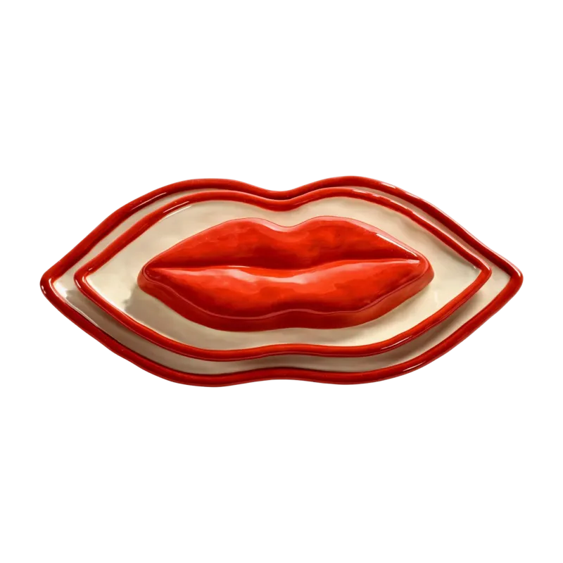 Plats de service forme lèvre en grès Lips - Serax