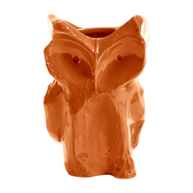 Vase hibou en grès orange 23cm Après Minuit - Serax