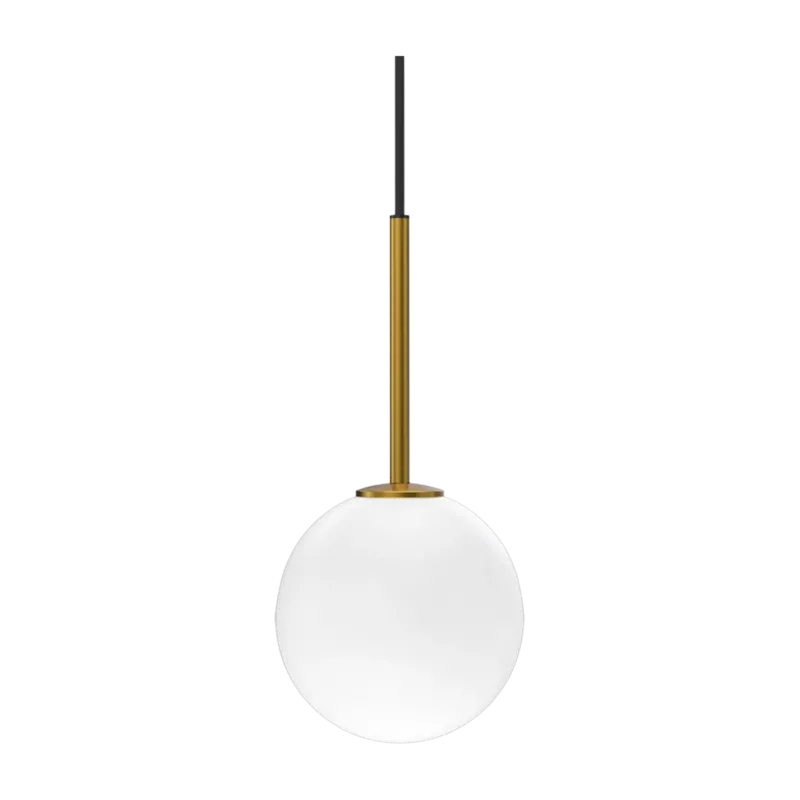 Suspension en métal laiton et verre opale 30cm Ballon - Herstal