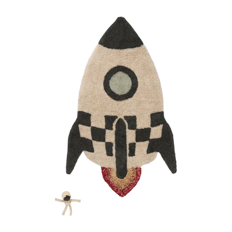 Tapis fusée en coton 85x135cm I want to be an astronaut - Lorena Canals
