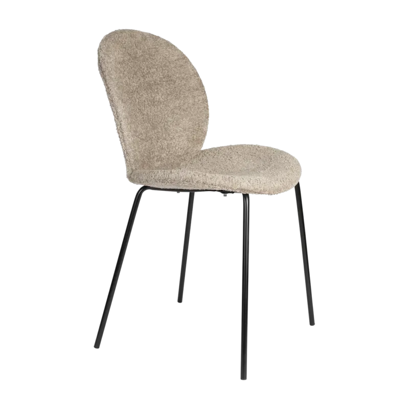 Chaise en tissu beige et acier noir Bonnet - Zuiver