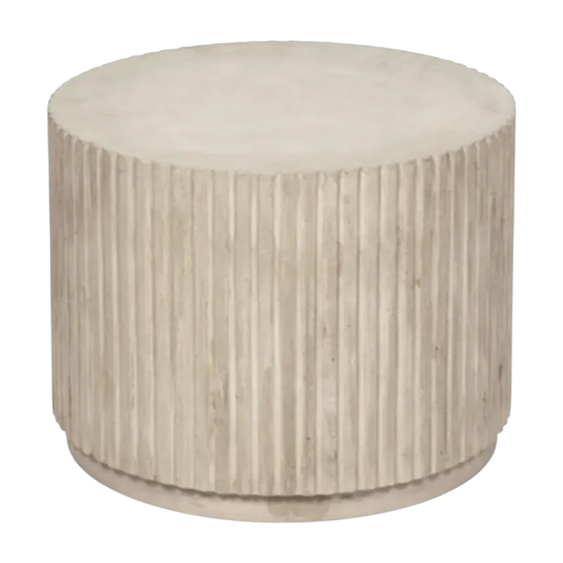 Table d'appoint ronde en argile beige 56x42cm - Broste copenhagen