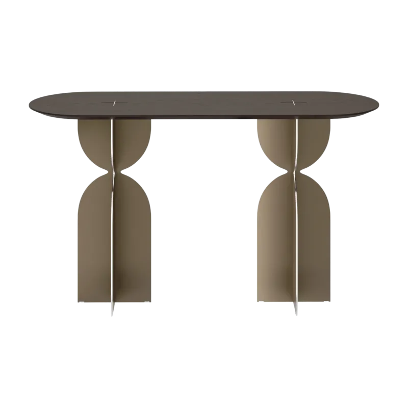 Console en acier inoxydable et chêne 140x46x80cm Ray - Versmissen