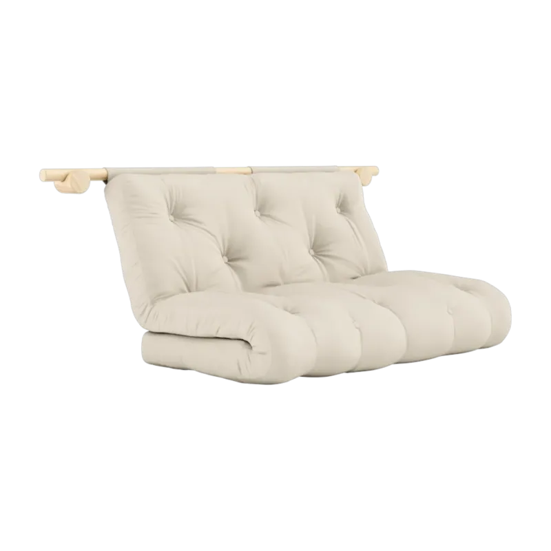 Canapé convertible en coton beige 135x200cm Hooked - Karup Design