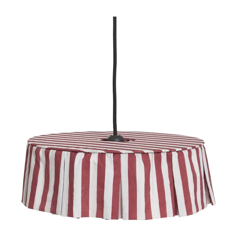 Abat-jour en lin pour suspension à rayures maroon 40cm Vibes - Nobodinoz