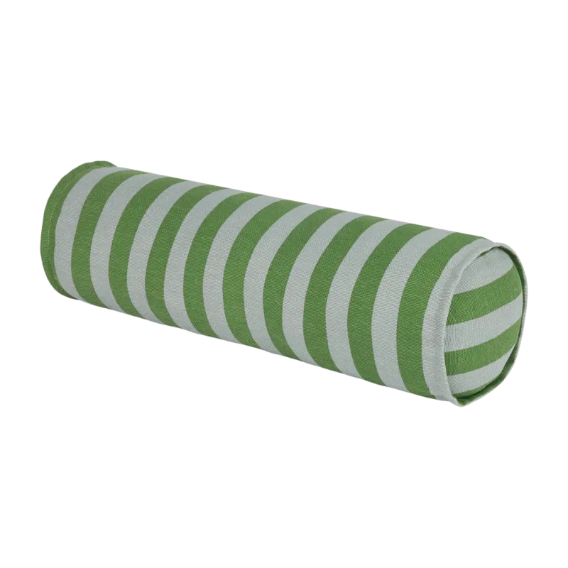 Coussin cylindrique en coton bio à rayures vert et bleu 50x18x18cm Vibes - Nobodinoz