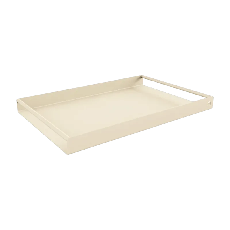 Plateau de service en acier beige cashew 45x30x4cm Dava - Metallbude