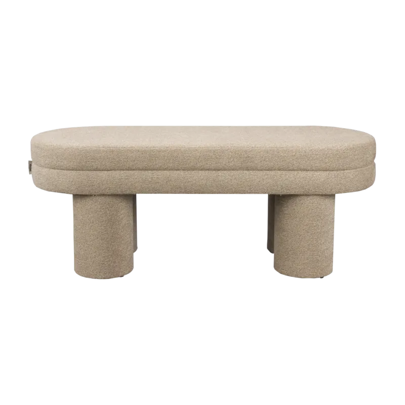 Banc en tissu beige 110x40x42cm Fern - Dutchbone
