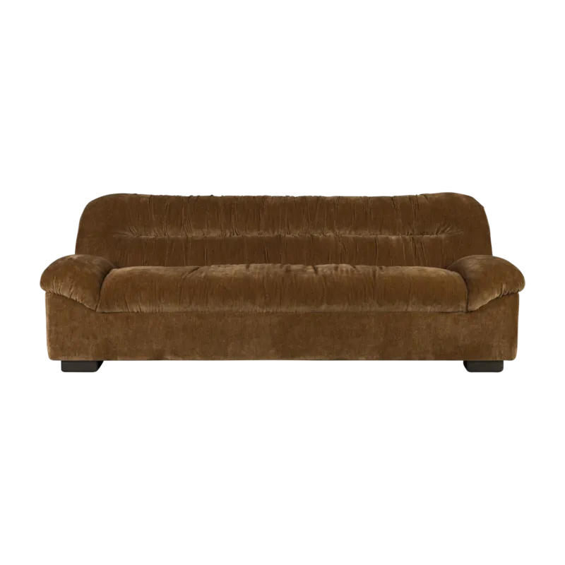 Canapé en velours cognac 214x102,5x78cm Douglas - Dutchbone