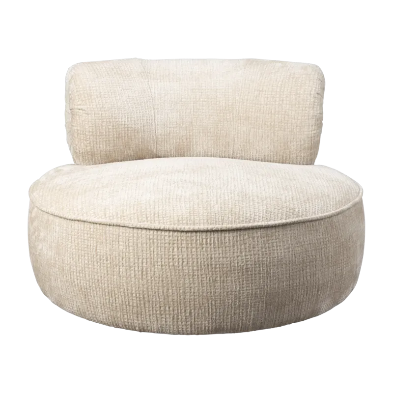 Fauteuil en velours beige Tilbury - Dutchbone