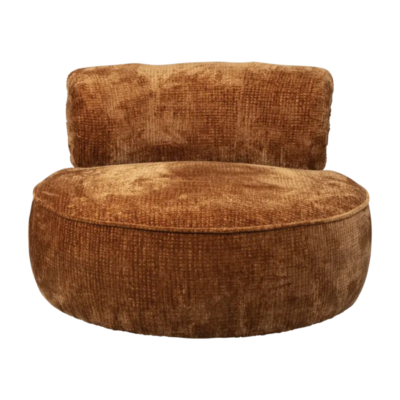 Fauteuil en velours orange Tilbury - Dutchbone