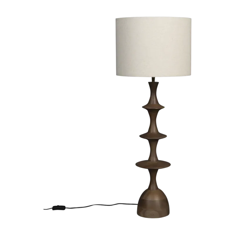 Lampadaire en bois de manguier finition noyer Cath - Dutchbone