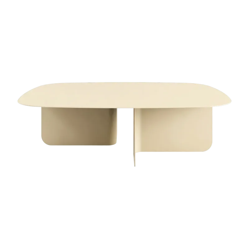 Table basse en acier beige cashew 115x77cm Livia - Metallbude