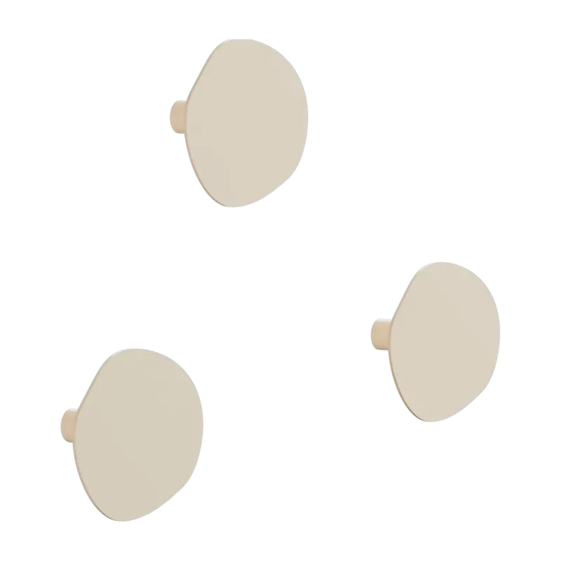 3 crochets muraux organiques en acier beige cashew 101,4x50cm Lou - Metallbude