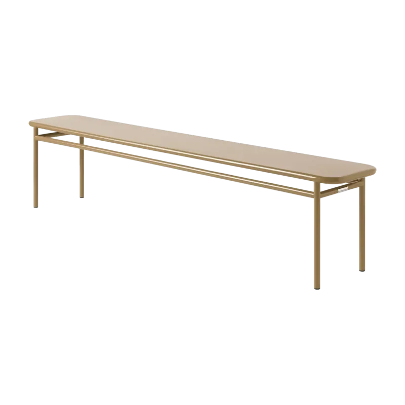 Banc en acier brun vert 200x34x45cm T37 - Tolix