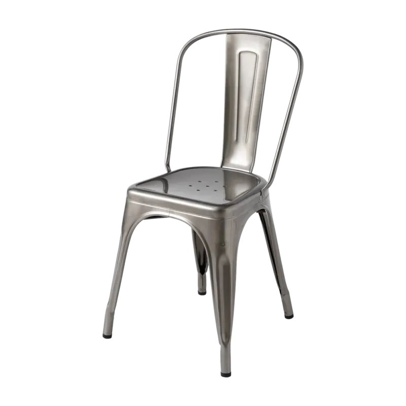 Chaise en acier brut vernis A - Tolix