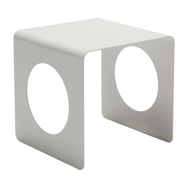 Table d'appoint géométrique en métal plié grey white 33x33cm Geobau - Innovation Living