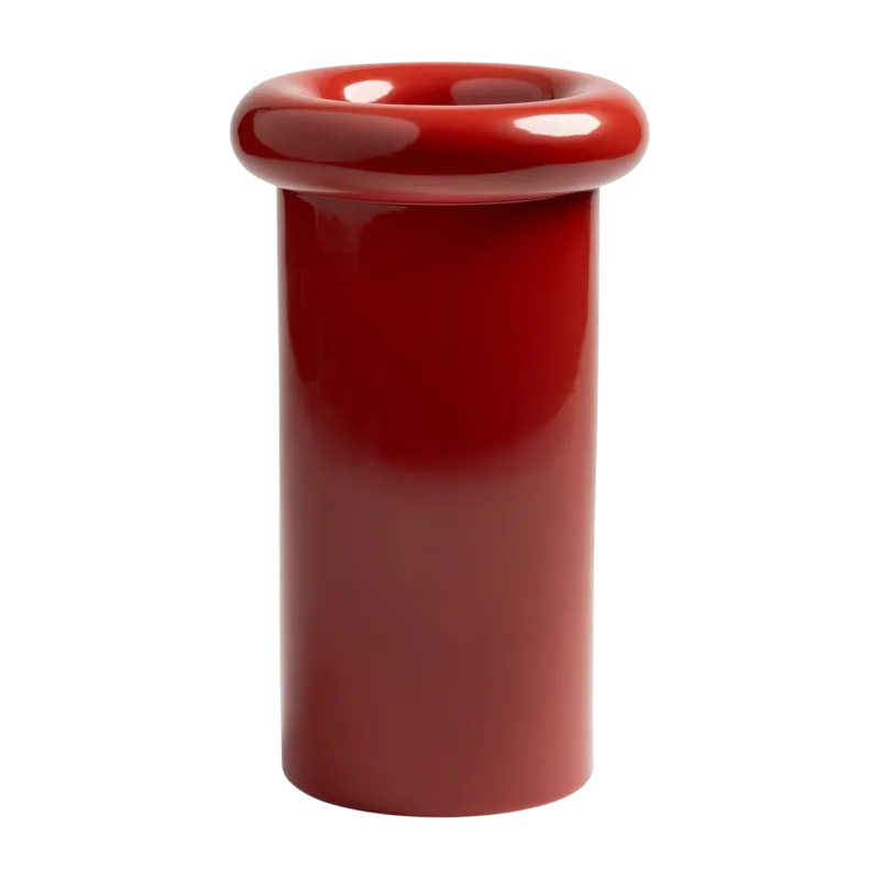 Vase turban rouge en grès - &klevering