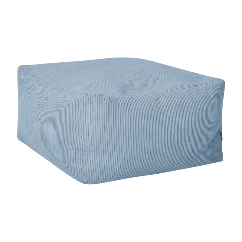 Pouf bleu ciel en velours côtelé 63x36cm Keno - Noo.ma